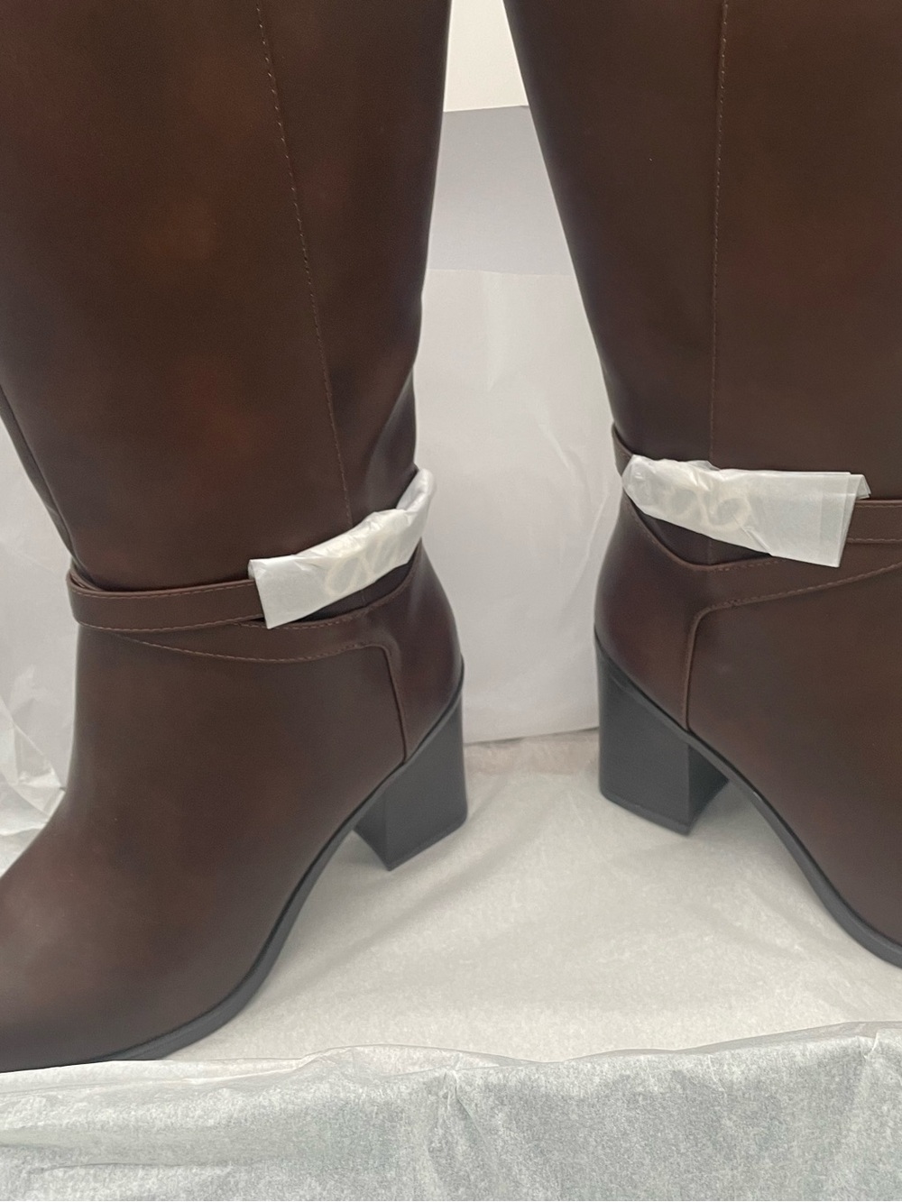 Naturalizer Dark Brown Mid Block Heel Knee Boots
